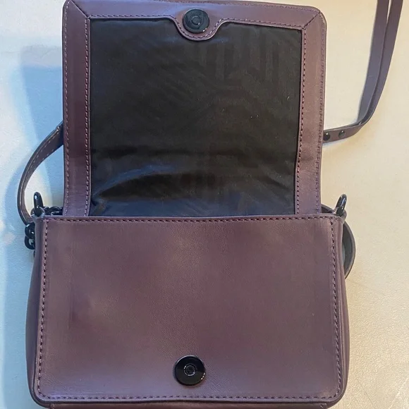 Rebecca Minkoff Plum Leather Mini Crossbody Bag with Gunmetal Hardware - Picture 5 of 6